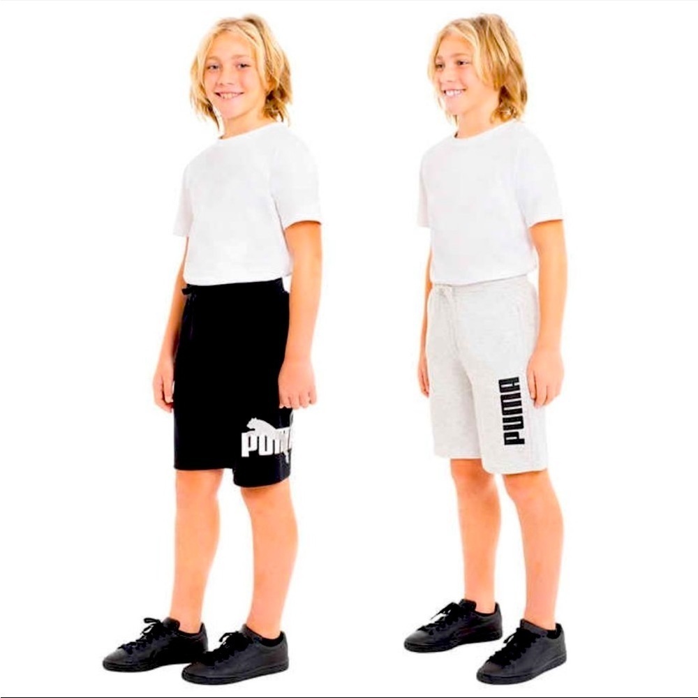 2 Pack Puma Short Boys New With Tag Grey and Black - Picture 2 of 7